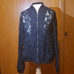 Black lace zip jacket